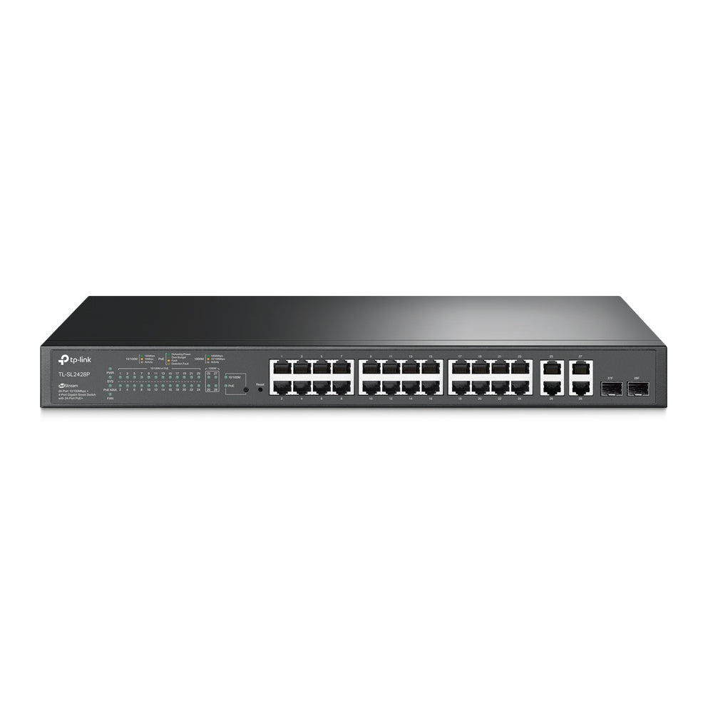 TP-Link TL-SL2428P 24-Port 10/100 Mbps + 4-Port Gigabit Smart PoE Switch