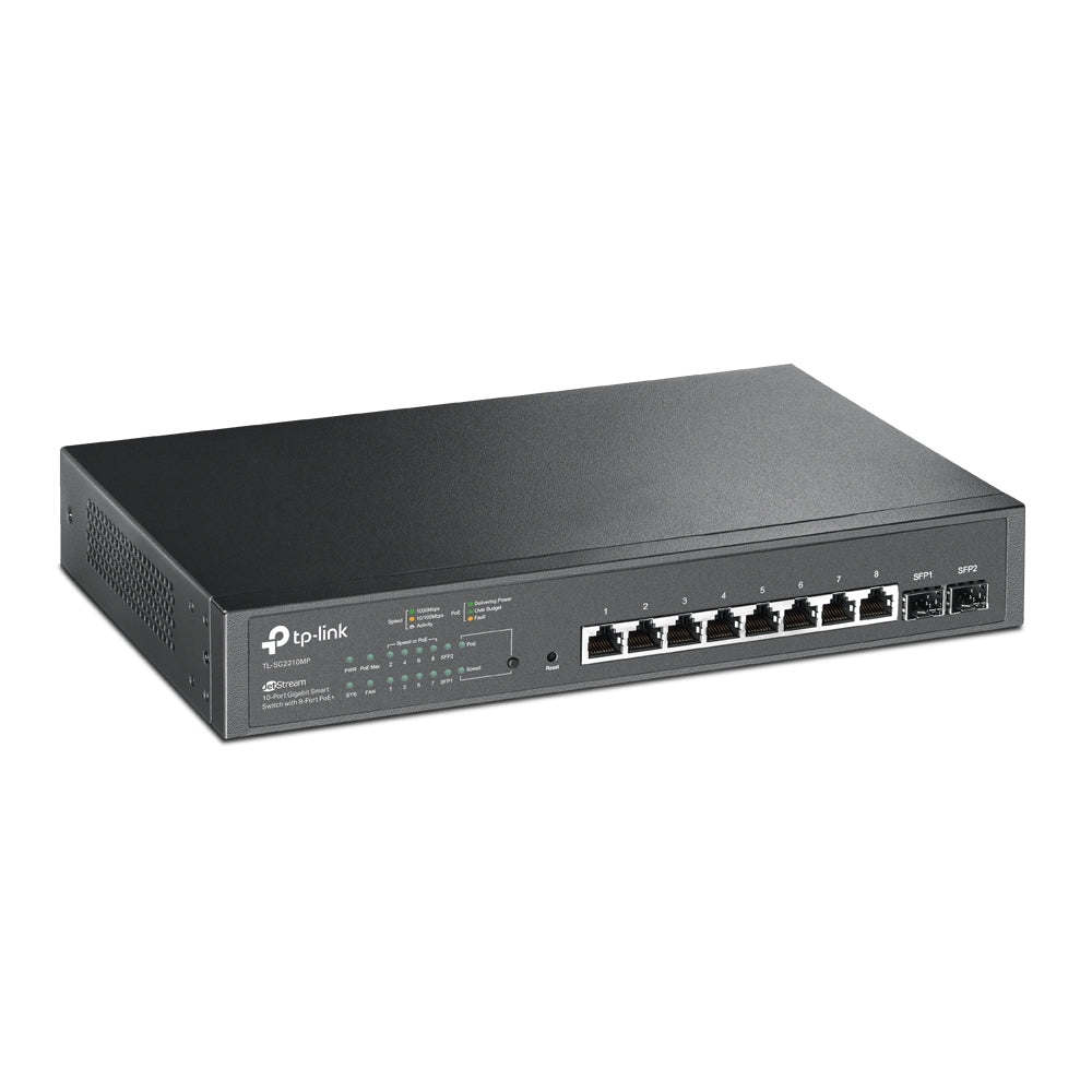 TP-Link TL-SG2210MP 10-Port Gigabit Smart Switch with 8 PoE+ Ports