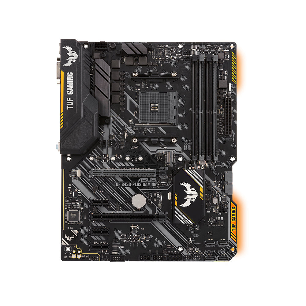 ASUS TUF B450-PLUS GAMING ATX Motherboard - AM4, AMD B450, DDR4, PCIe 3.0, Aura Sync RGB