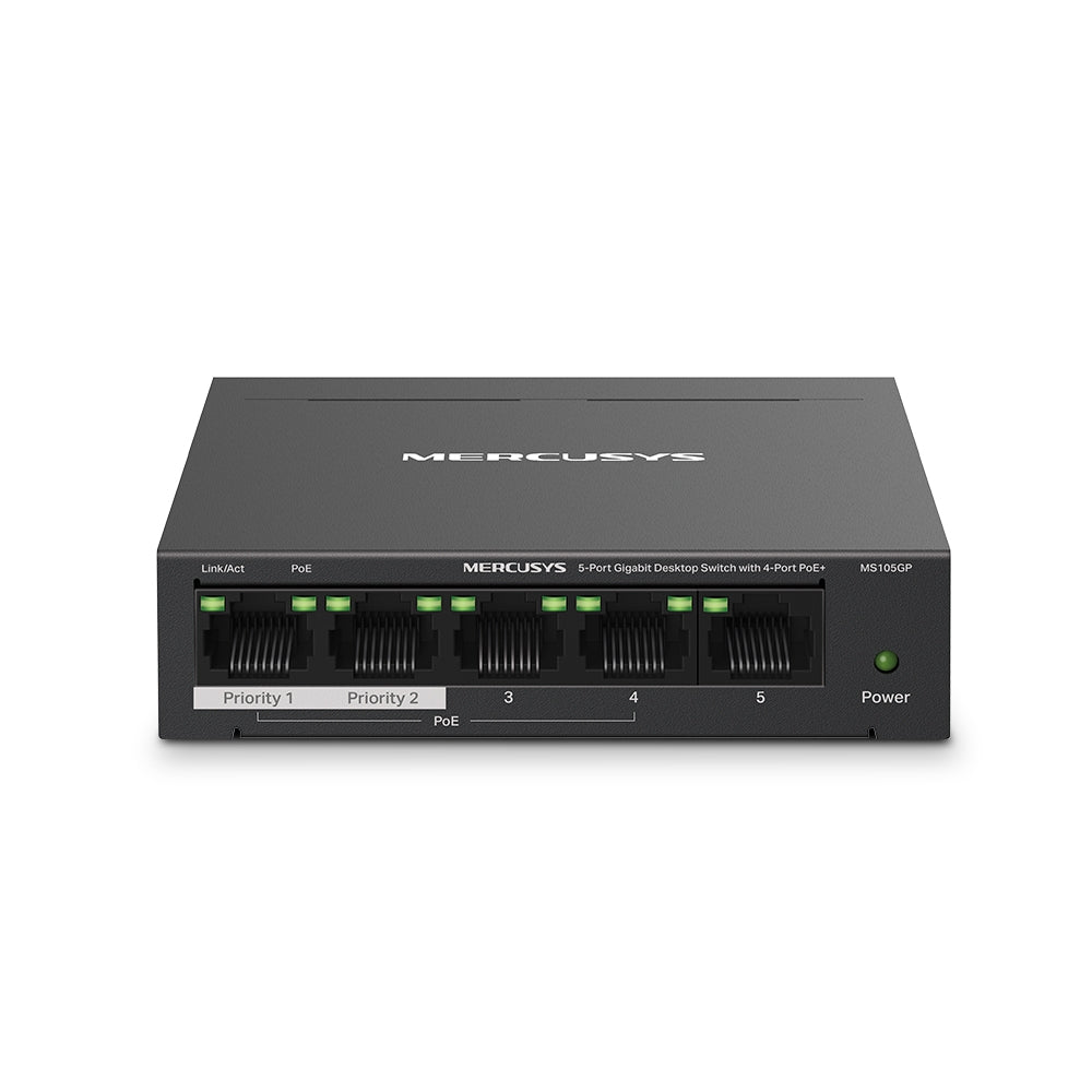 Mercusys MS105GP 5-Port Gigabit Switch with 4-Port PoE+