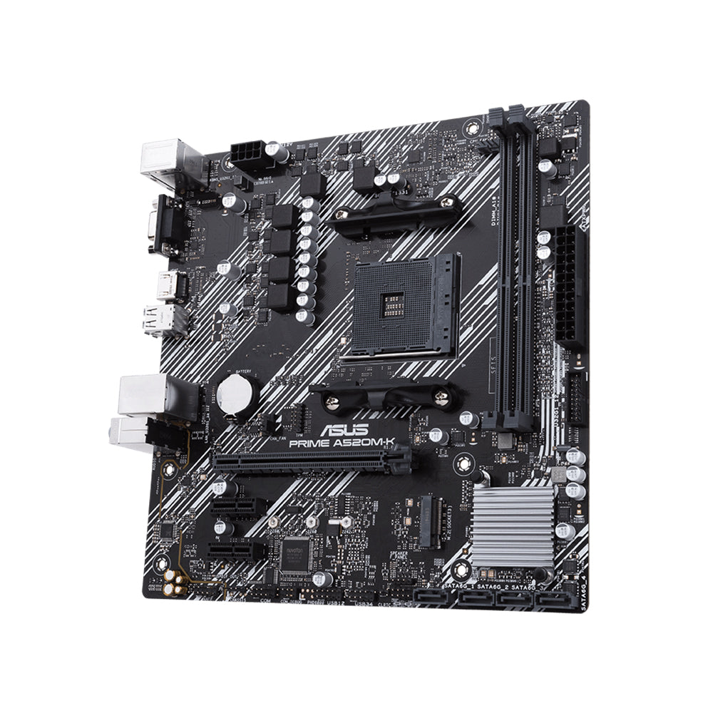 ASUS PRIME A520M-K Micro ATX Motherboard - AM4, AMD A520, DDR4, HDMI/D-Sub, PCIe 3.0