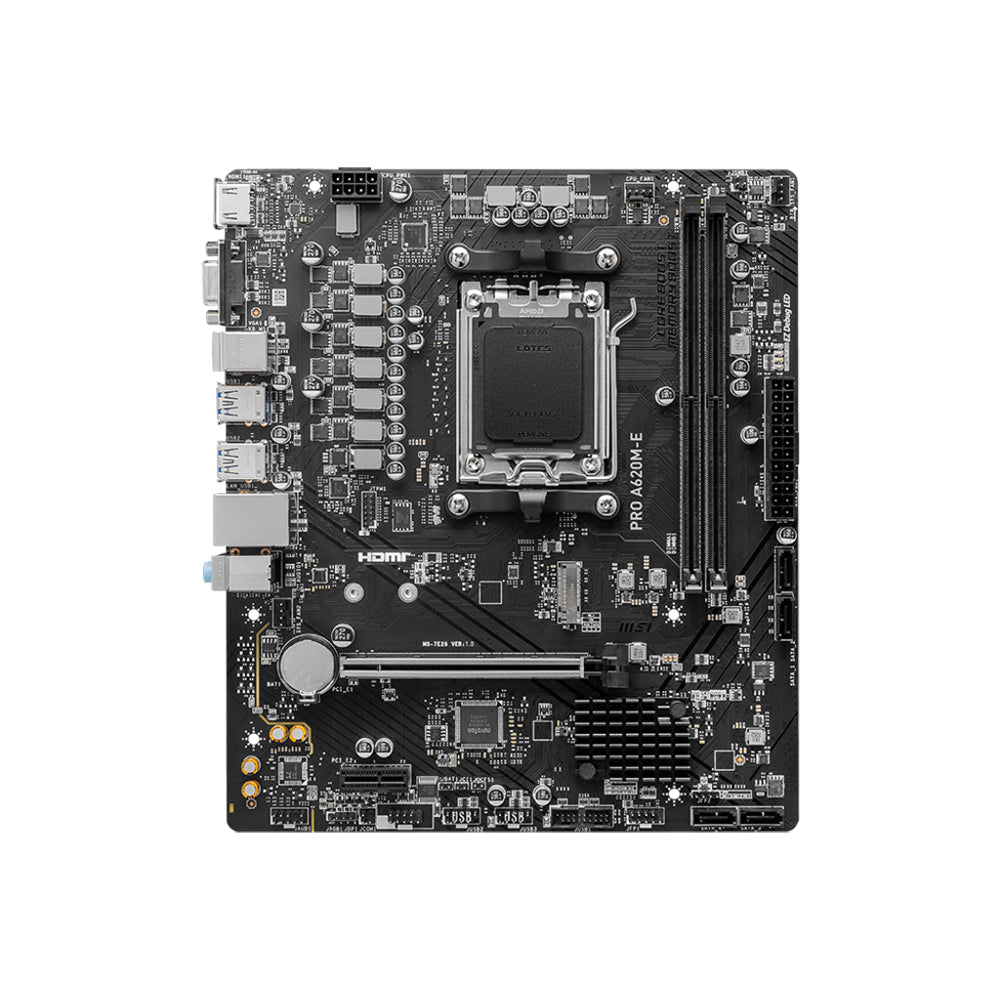 MSI PRO A620M-E Motherboard - AM5, DDR5, PCIe 4.0, Micro-ATX