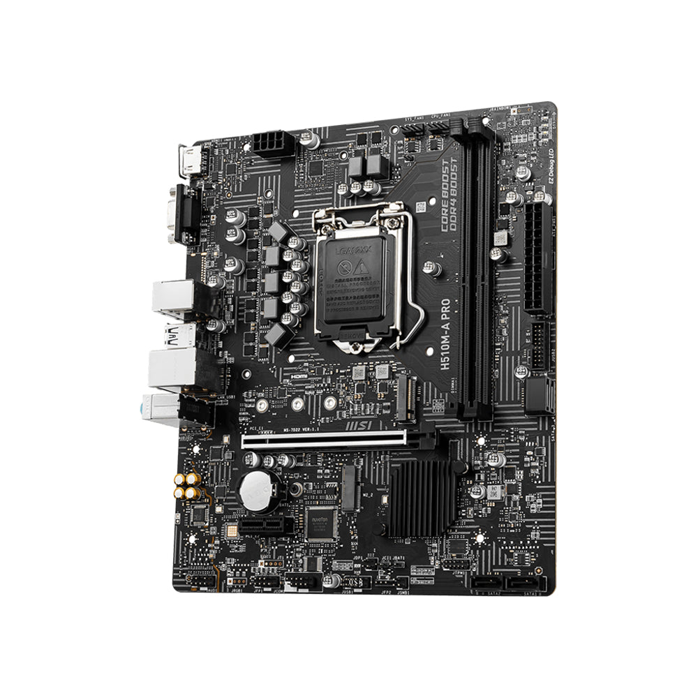 MSI H510M-A PRO Motherboard - LGA 1200, DDR4, PCIe 4.0, Micro-ATX