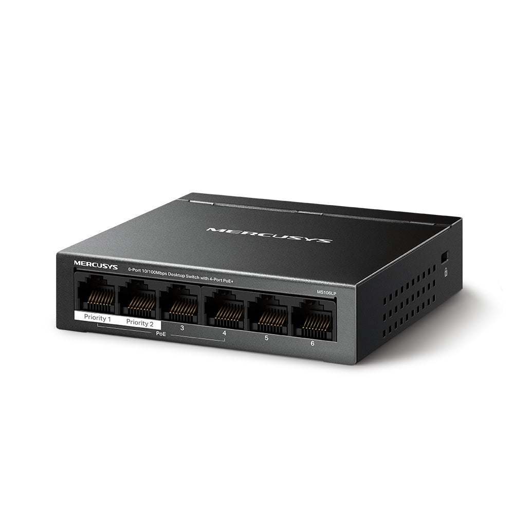 Mercusys MS106LP 6-Port 10/100Mbps Switch with 4-Port PoE+