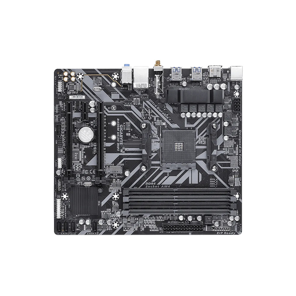 Gigabyte B450M DS3H WIFI (rev. 1.5) Motherboard - LGA AM4, AMD B450, DDR4, Micro ATX