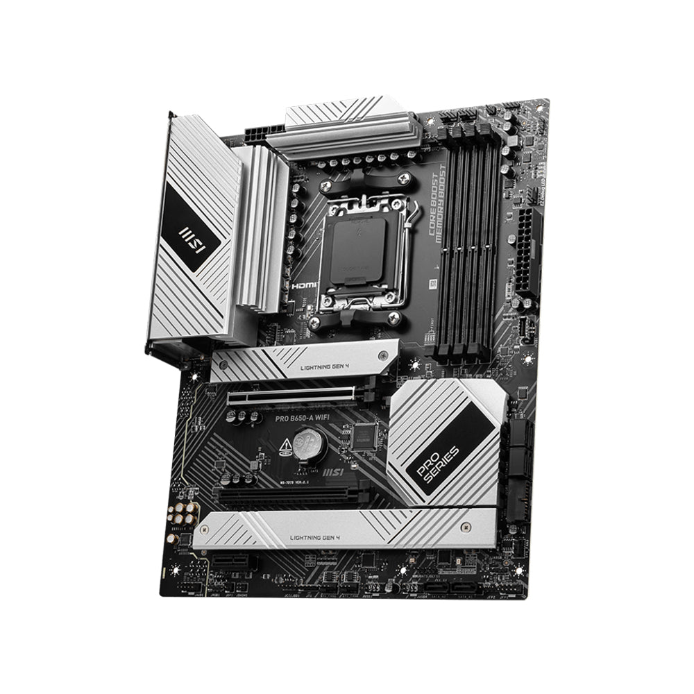 MSI PRO B650-A WIFI Motherboard - AM5, DDR5, PCIe 4.0, ATX