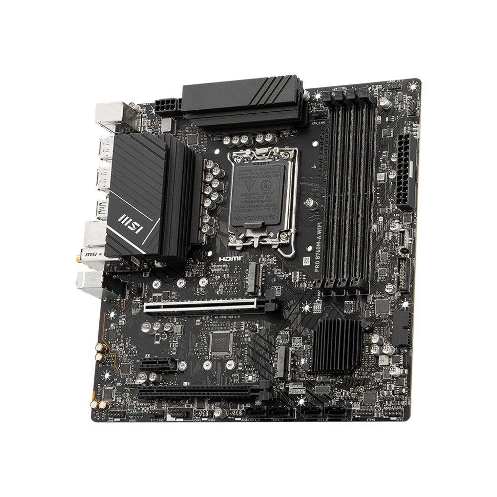 MSI PRO B760M-A WIFI Motherboard - LGA 1700, DDR4, PCIe 4.0, Micro-ATX