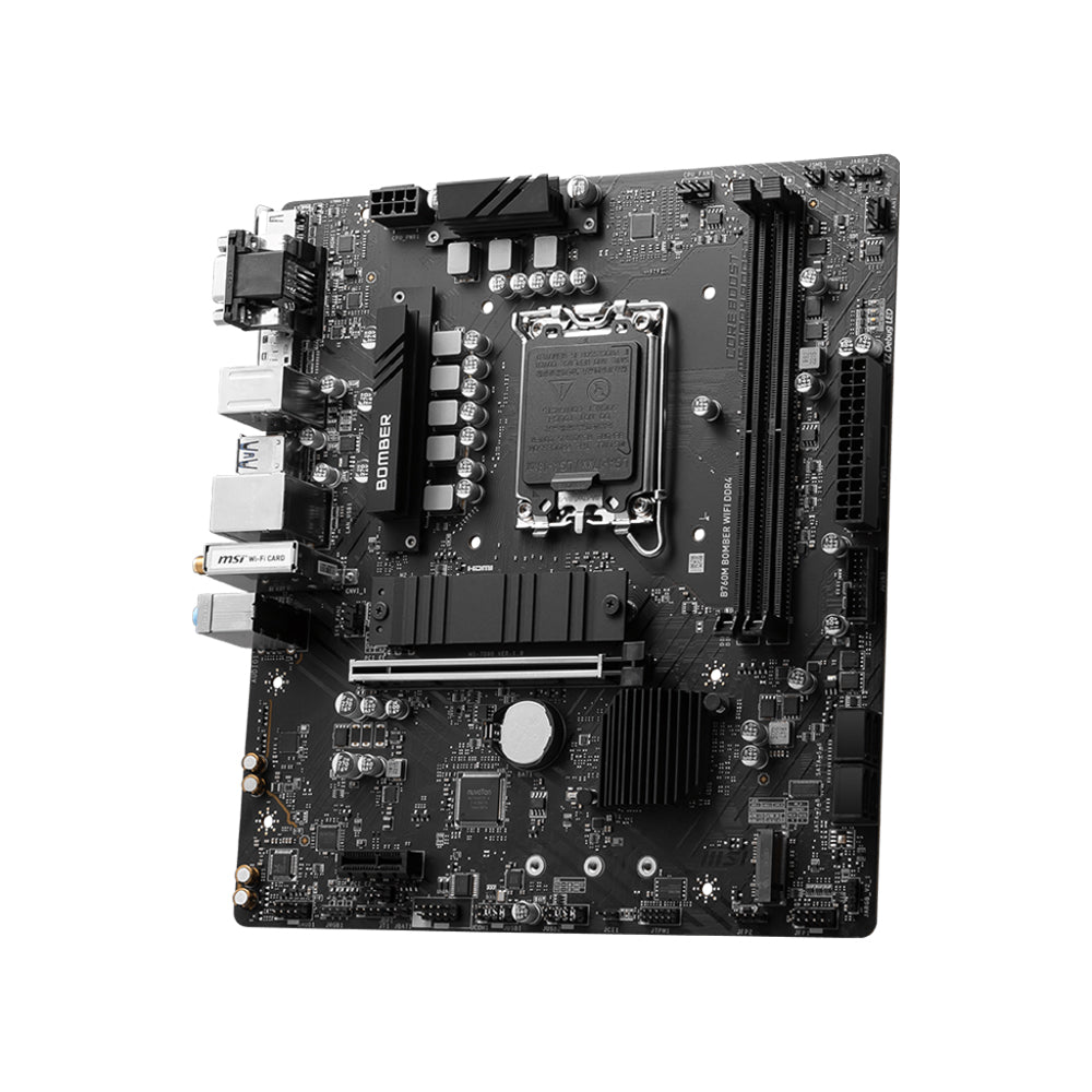 MSI B760M BOMBER WIFI Motherboard - LGA 1700, DDR5, PCIe 4.0, Micro-ATX