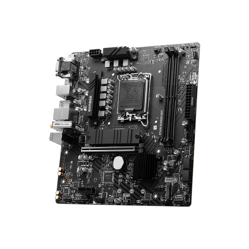 MSI B760M BOMBER WIFI Motherboard - LGA 1700, DDR5, PCIe 4.0, Micro-ATX
