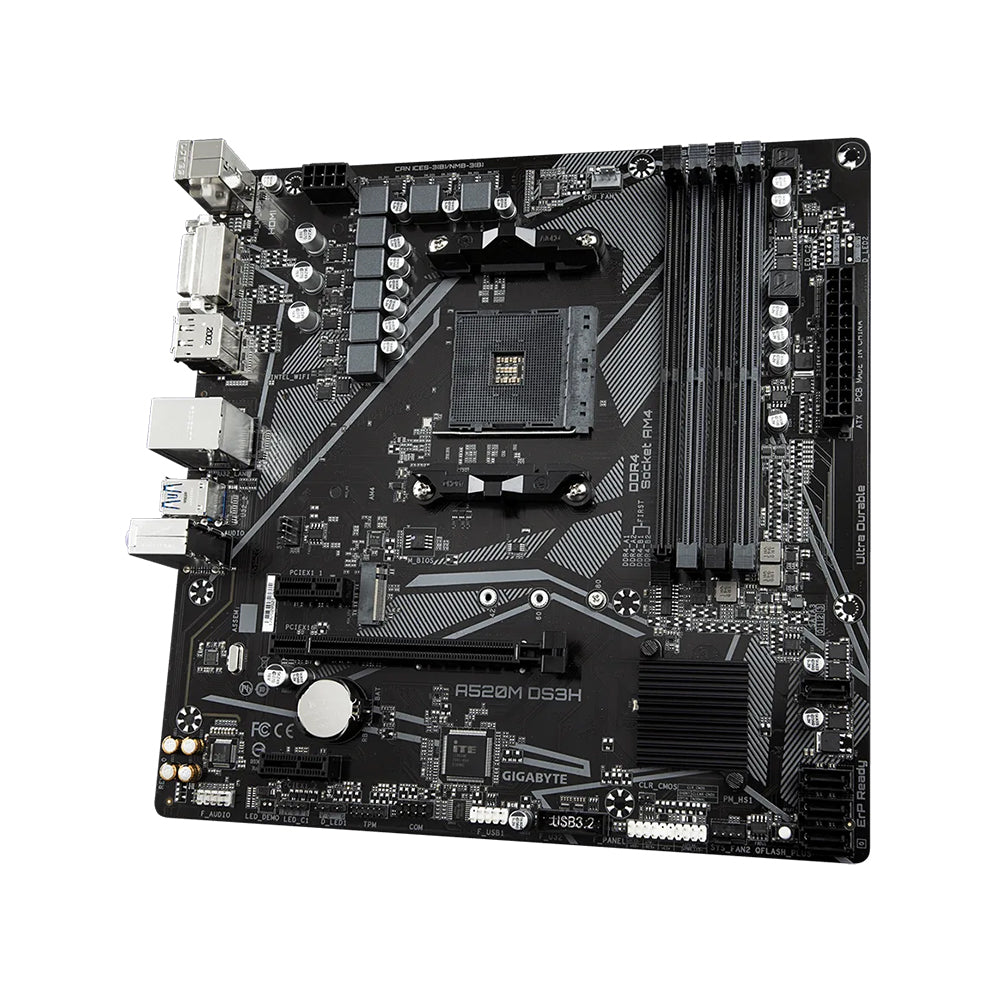 Gigabyte A520M DS3H Motherboard - LGA AM4, AMD A520, DDR4, Micro ATX