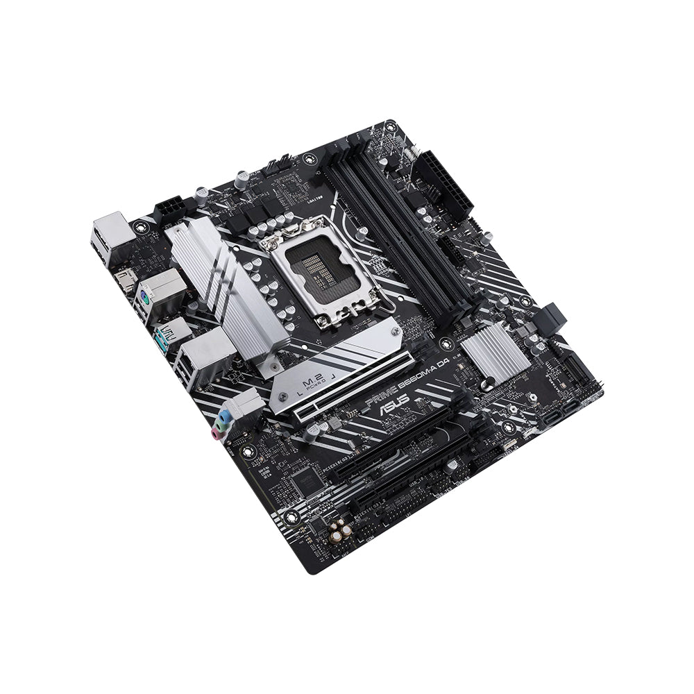 ASUS PRIME B660M-A D4 Micro ATX Motherboard - LGA 1700, Intel B660, DDR4, PCIe 4.0, Dual M.2