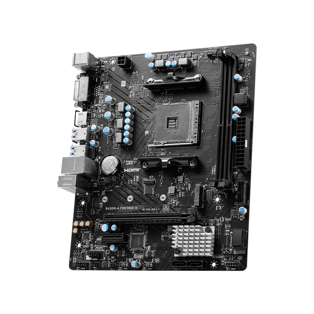 MSI B450M-A PRO MAX II Motherboard - AM4, DDR4, PCIe 3.0, Micro-ATX