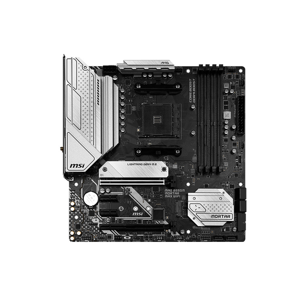 MSI MAG B550M Mortar MAX Wi-Fi Motherboard - Micro-ATX, DDR4, PCIe 4.0, AMD Ryzen Ready