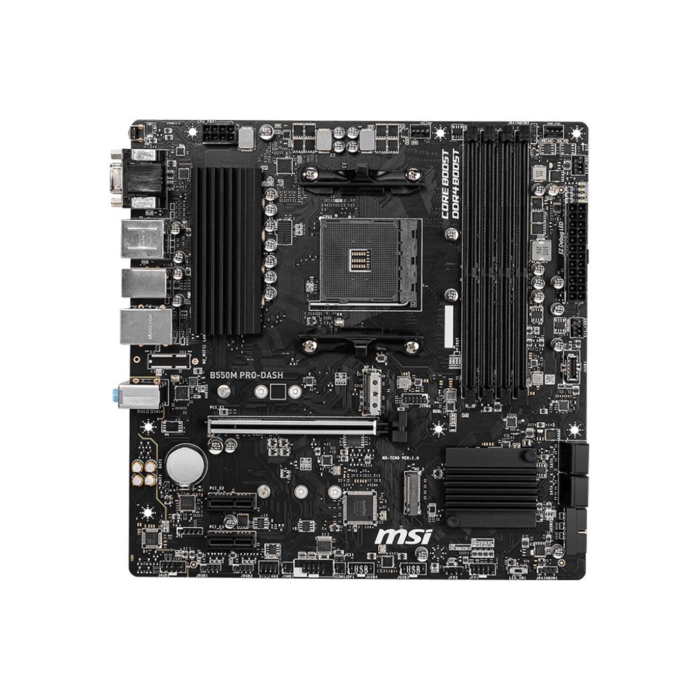 MSI B550M PRO-DASH Motherboard - AM4, DDR4, PCIe 4.0, Micro-ATX