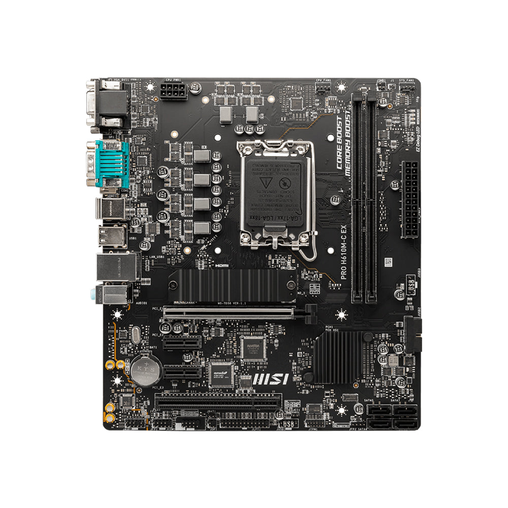 MSI PRO H610M-C EX DDR4 Motherboard - LGA 1700, DDR4, PCIe 4.0, Micro-ATX