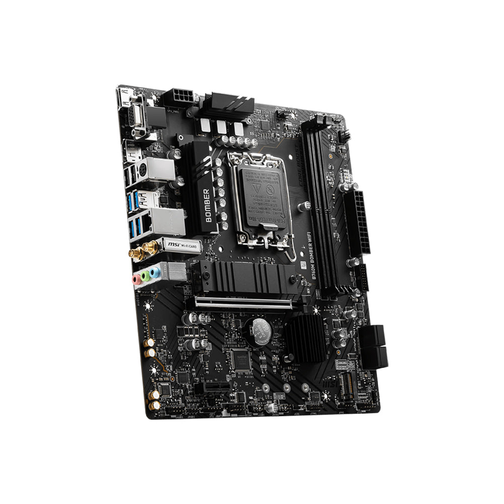 MSI B760M BOMBER WIFI Motherboard - LGA 1700, DDR5, PCIe 4.0, Micro-ATX
