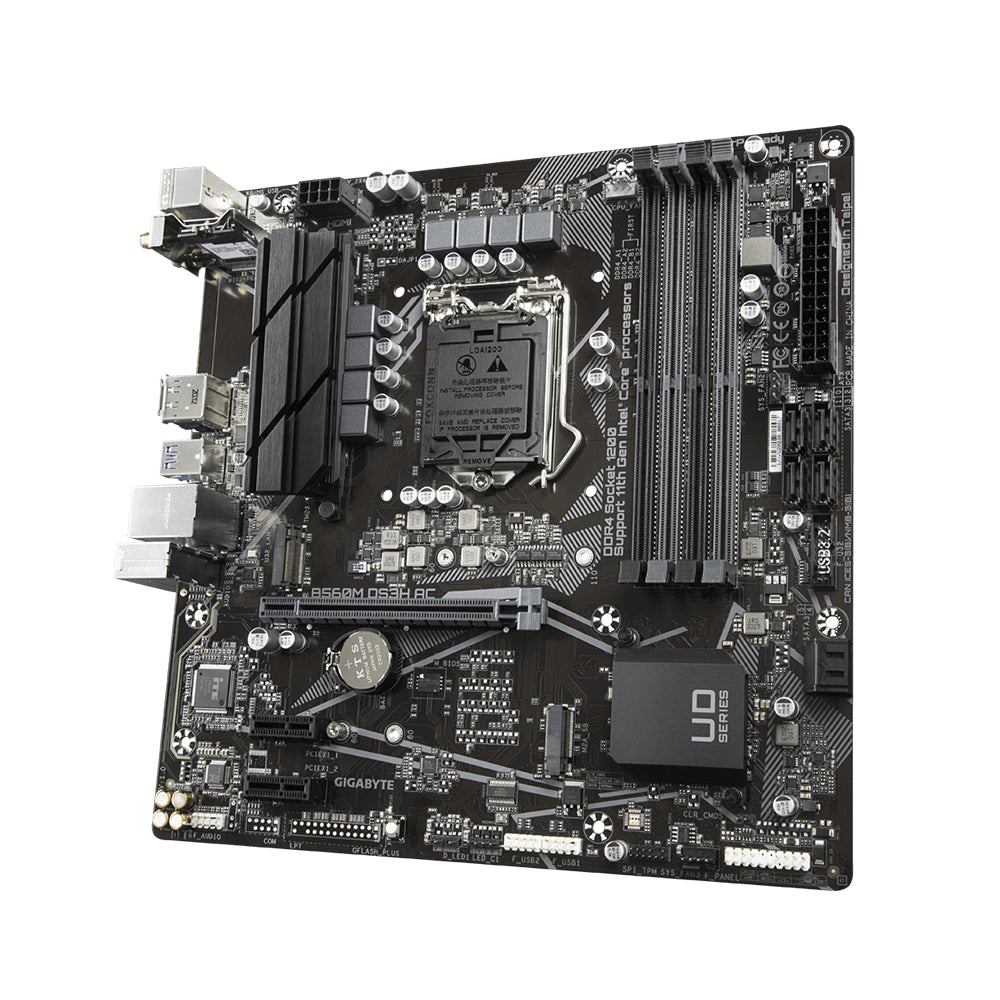 Gigabyte B560M DS3H AC Motherboard - LGA 1200, Intel B560, DDR4, Micro ATX