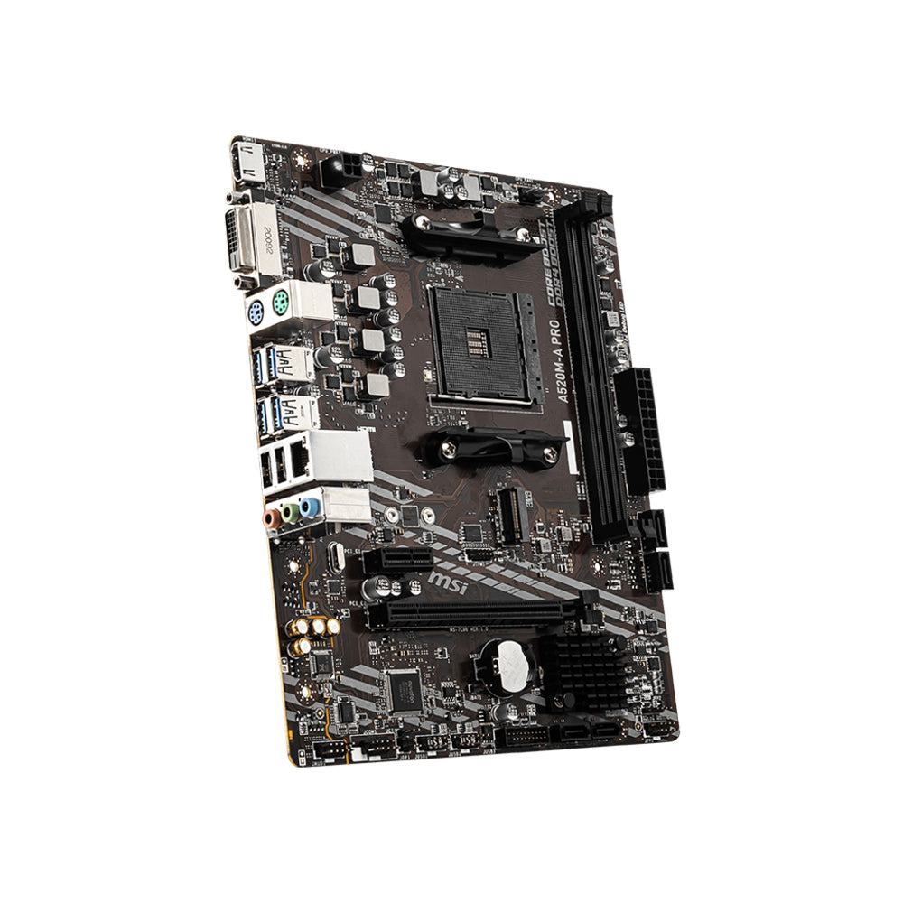 MSI A520M-A PRO Motherboard - AM4, DDR4, PCIe 3.0, Micro-ATX