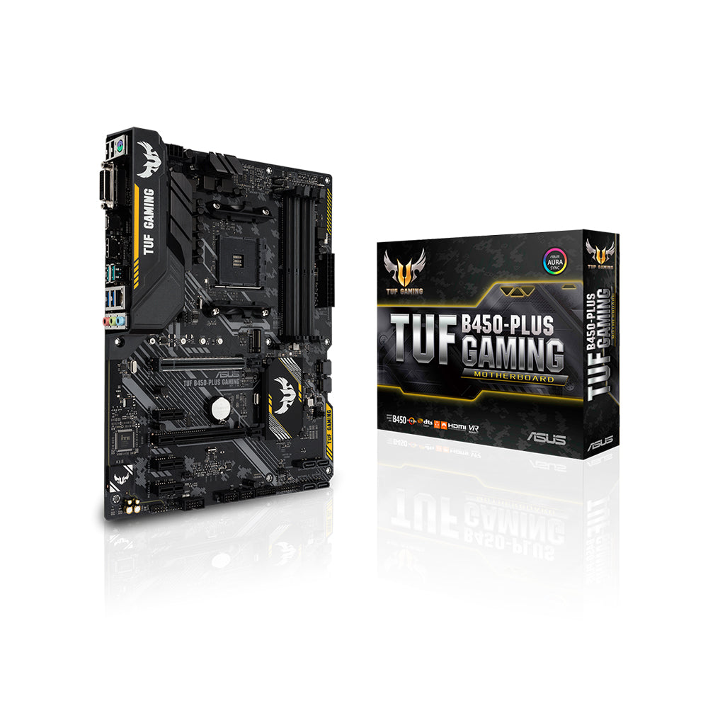 ASUS TUF B450-PLUS GAMING ATX Motherboard - AM4, AMD B450, DDR4, PCIe 3.0, Aura Sync RGB