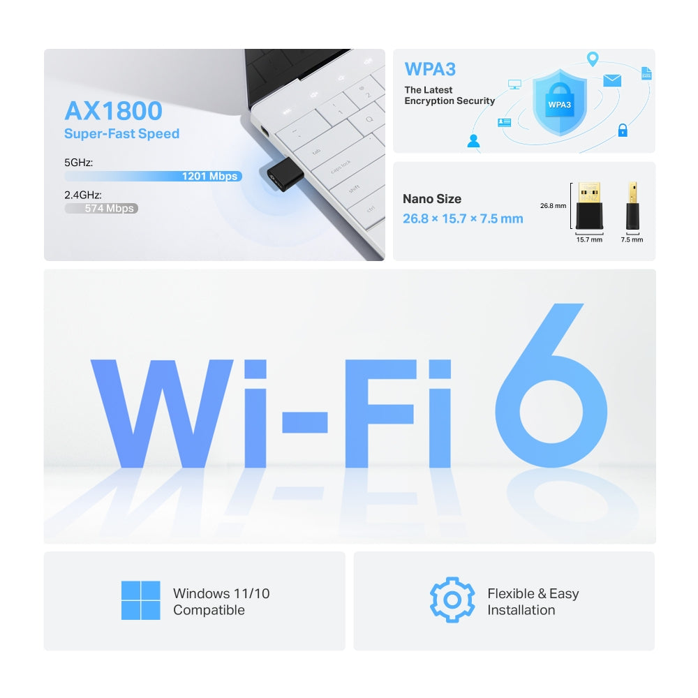 TP-Link Archer TX20U Nano AX1800 Wireless USB Adapter