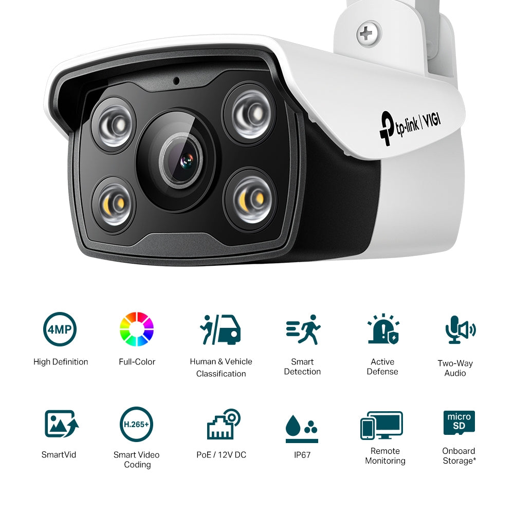 TP-Link VIGI C340 4MP Outdoor Bullet IP Camera (6mm Lens)