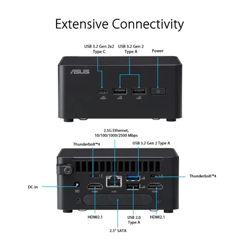 ASUS NUC 14 Pro Kit RNUC14RVHU700000I - Mini PC with Core Ultra i7-155H Processor