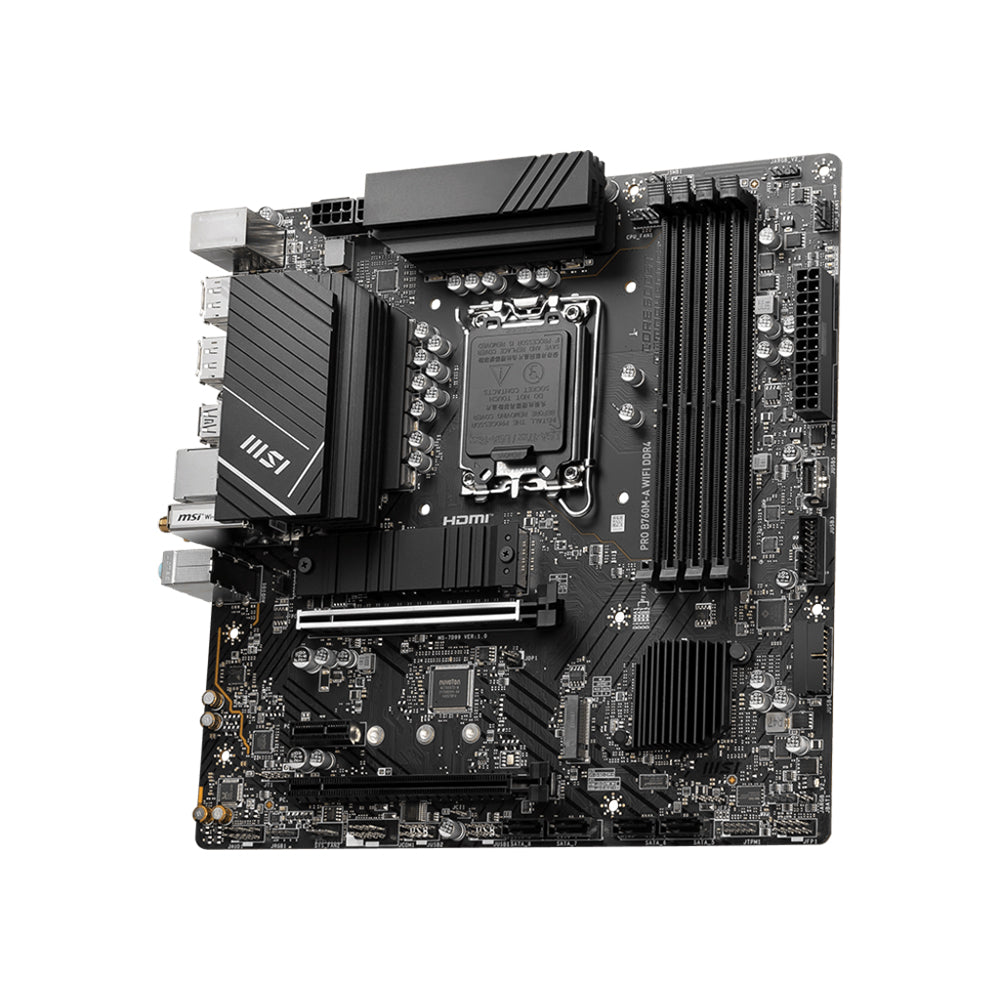 MSI PRO B760M-A WIFI DDR4 Motherboard - LGA 1700, DDR4, PCIe 4.0, Micro-ATX