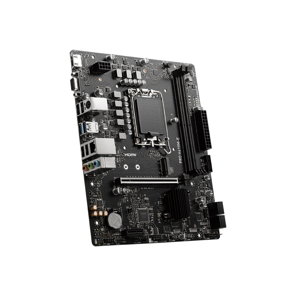 MSI PRO H610M-E DDR4 Motherboard - LGA 1700, DDR4, PCIe 4.0, Micro-ATX