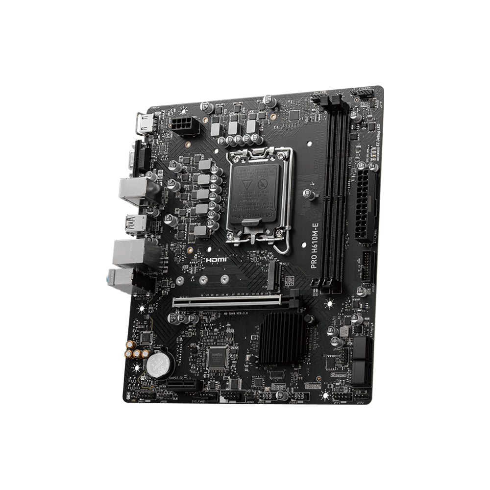 MSI PRO H610M-E DDR4 Motherboard - LGA 1700, DDR4, PCIe 4.0, Micro-ATX